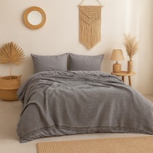 Tabu Home Müslin Antrasit Çift Kişilik Yatak Örtüsü – 4 Katlı