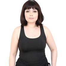 Kısa Küt Perçemli Fiber Sentetik Peruk / Koyu Kahve