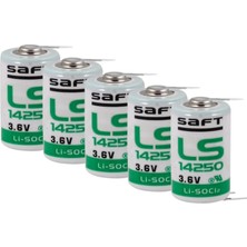 Saft LS14250 - 1/2 Aa 3.6V Li-Socı2 3pt Lithium Pil - 3 Pinli (5 Li Paket)