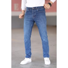 Blayn Jeans Erkek Lacivert Kot Pantolon Urban Fit Denim Esnek Rahat Kalıp Günlük Jean Pantolon