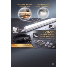 Econa 18W T5 Bant Armatür LED Mutfak Tezgah Altı Aydınlatma Seti ,120CM LED Tak Çalıştır, 1.5 Metre Ara Puarlı Kablolu Fişli, Beyaz