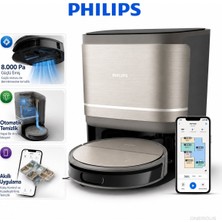 Philips 8000PA Yüksek Emiş Güçlü Kendini Temizleyen Tam Otomatik Hepsi Bir Arada Istasyonlu Robot Süpürge, Gelişmiş Navigasyon