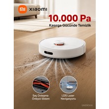 Xiaomi Robot Süpürge Beyaz 10.000 Pa Emiş 4 Halı Temizleme Seçeneği Oda ve Alan Temizliği Sanal Duvar ve Çocuk Kilidi Desteği