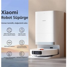 Xiaomi Akıllı Robot Süpürge ve Paspas 6.000 Pa Emiş Gücü 180 Devir Döner Mop Otomatik Toz Boşaltma Paspas Yıkama ve Hava ile Kurutma
