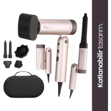 Relux Easyfold 5in1 Katlanabilir Saç Şekillendirme ve Kurutma Makinesi, 110.000 Rpm Easyspin Bldc Motor, Negatif Iyon Teknolojisi, Ultra Hafif, Seyahat Çantası, RHD7130