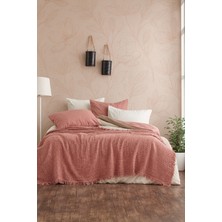 Tabu Home Müslin Somon Çift Kişilik Yatak Örtüsü – 4 Katlı