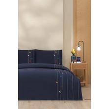 Özdilek Rf -Foreshore Lacivert- Lastikli Çarşaflı Tek Kişilik Pike Takımı