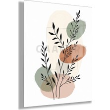 Gaagart Temperli Cam Tablo Pastel Formlar Siyah Botanik Dallar Minimalist Ev Dekorasyonu