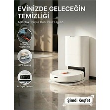 Xiaomi Akıllı Süpürge Beyaz 20.000 Pa Güçlü Emiş 5200 Mah Pil 140 Dakika Çalışma 400 Metrekare Paspaslama ve Akıllı Istasyon Sistemi