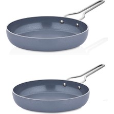Amboss Sera Nova Yanmaz Yapışmaz Seramik Tava Seti 30 cm ve 28 cm – Gri