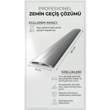 Zirve Alüminyum Alüminyum 6 cm Kapı Eşik Profili 90 Cm'ye Kadar Özel Ölçü Parke Kapı Altı Çıtası Kendinden Yapışkanlı