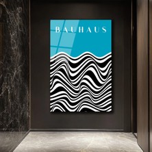 GLAZELLA Bauhaus Esintili Dalgalı Optik Illüzyon Cam Tablo