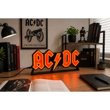 Ac/dc Logo LED Masa Lambası 3D Baskı Dekoratif Gece Lambası