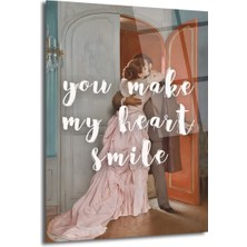 GLAZELLA Aşkın Sıcak Kucaklaşması Cam Tablo - 'you Make My Heart Smile'