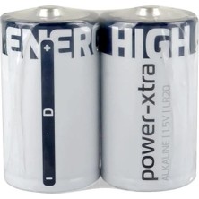 Power-Xtra LR20/D Size Alkaline Pil - 2li Shrink