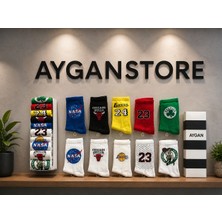 Aygan Store 10 Çift Renkli En Tarz Spor Kolej Tenis Kutulu Çorap Kombini