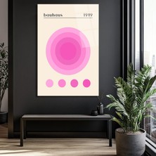 GLAZELLA Bauhaus 1919 Pembe Daireler Modern Tasarım Cam Tablo