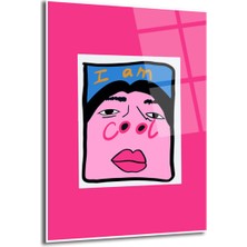 GLAZELLA "ı Am Cool" Pop Art Temalı Pembe Cam Tablo