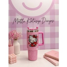 Hello Kitty Taşlı 1200 ml Çelik Matara