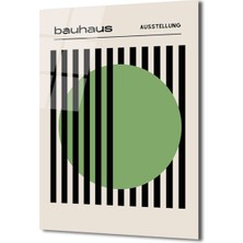 GLAZELLA Bauhaus Yeşil Daire Modern Tasarım Cam Tablo