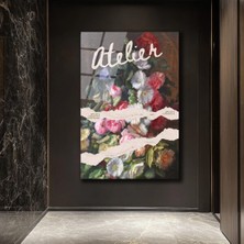 GLAZELLA Atelier Çiçek Buketi Temalı Sanatsal Cam Tablo