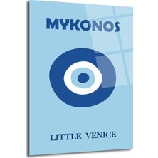GLAZELLA Mykonos Nazar Boncuğu Temalı Modern Cam Tablo