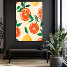 GLAZELLA Canlandırıcı Narenciye Desenli Modern Cam Tablo