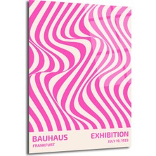 GLAZELLA Bauhaus Sergisi Pembe Optik Illüzyon Cam Tablo