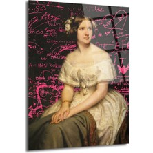 GLAZELLA Pembe Graffiti Detaylı Klasik Portre Cam Tablo