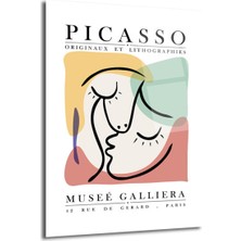 GLAZELLA Picasso Esintili Soyut Yüzler Cam Tablo - Modern Sanat Duvar Dekoru