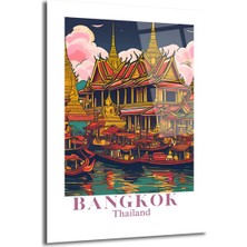 GLAZELLA Bangkok Tayland Seyahat Posteri Cam Tablo