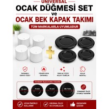Öz Beyaz Eşya Arçelik - Ov 644 Db - Setüstü Ankastre Ocak Düğmesi ve Ocak Bek Kapak Takımı (Beyaz)