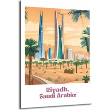 GLAZELLA Riyadh, Suudi Arabistan Temalı Modern Cam Tablo