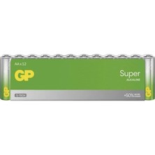 Gp Super Alkaline - LR06 - Aa Size - Kalem Boy Alkaline Pil - 12LI Paket