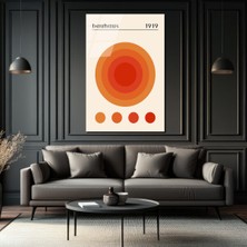 GLAZELLA Bauhaus 1919 Güneş Desenli Turuncu Cam Tablo