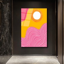 GLAZELLA Canlı Renkler ve Soyut Şekiller Cam Tablo - Modern Sanat Duvar Dekorasyonu
