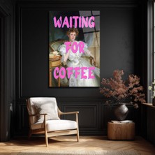 GLAZELLA "waiting For Coffee" Pop Art Klasik Cam Tablo - Mizahi Duvar Sanatı