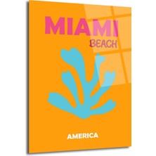 GLAZELLA Miami Plajı Temalı Modern Sanat Cam Tablo