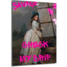 GLAZELLA Savage Check My Drip Modern Sanat Cam Tablo