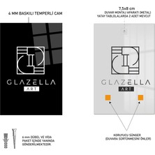 GLAZELLA Zen Esintili Balıkçıl Kuşları ve Sakura Çiçekleri Cam Tablo