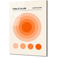 GLAZELLA Bauhaus Sanatından Ilham Alan Turuncu Daireler Cam Tablo