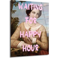 GLAZELLA Happy Hour Bekleyişi Modern Sanat Cam Tablo