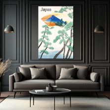 GLAZELLA Japonya Fuji Dağı ve Çam Ağaçları Temalı Sanatsal Cam Tablo