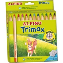 Alpino Trimax 12 Renk Jumbo Kuruboya Seti Üçgen Şekilli Kalemler ile Renkli Çizim Keyfi