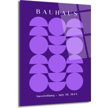 GLAZELLA Bauhaus Geometrik Mor Sanat Cam Tablo - Modern Duvar Dekoru