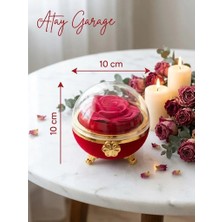 Atay Garage Gül Motifli Şeffaf Fanuslu Lüks Takı Kutusu
