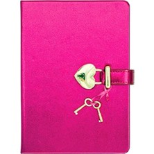 Bruno Visconti Hush Hush Kilitli Metalik Defter Kutulu 80 gr 160 Yp Çiz.koyu Pembe
