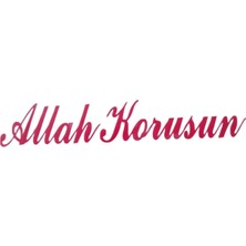 Bezos Allah Korusun Yazılı Oto Sticker Kırmızı 14X3CM