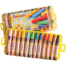 Samur 12 Renk Plastik Kutu Pastel Boya