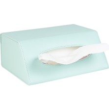 2K Peçetelik,çek Al El ve Yüz Havlusu Kutu Mendil,kağıt Mendil Muhafaza Kutusu,vegan Deri,9*22*18 Cm. Su Yeşili